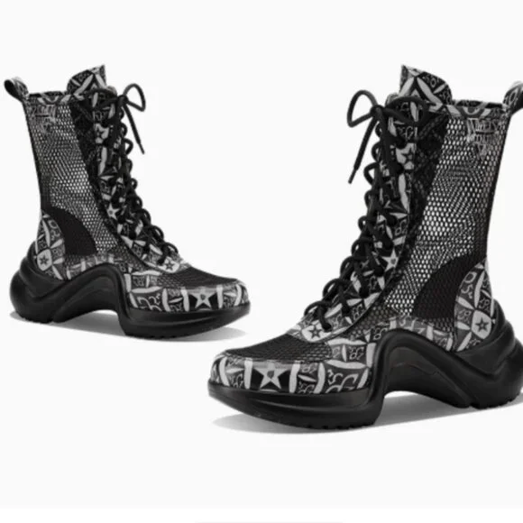 Ladies Shoes Lace up Boots - Picture 1 of 4